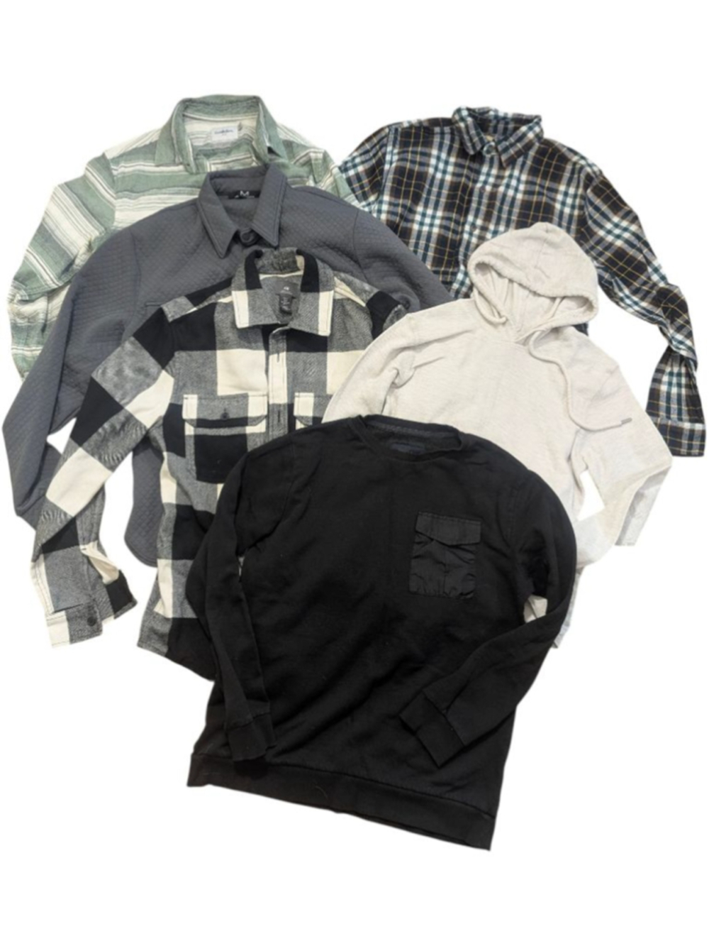 Men's Medium 6 Item Long Sleeve Shirt Bundle